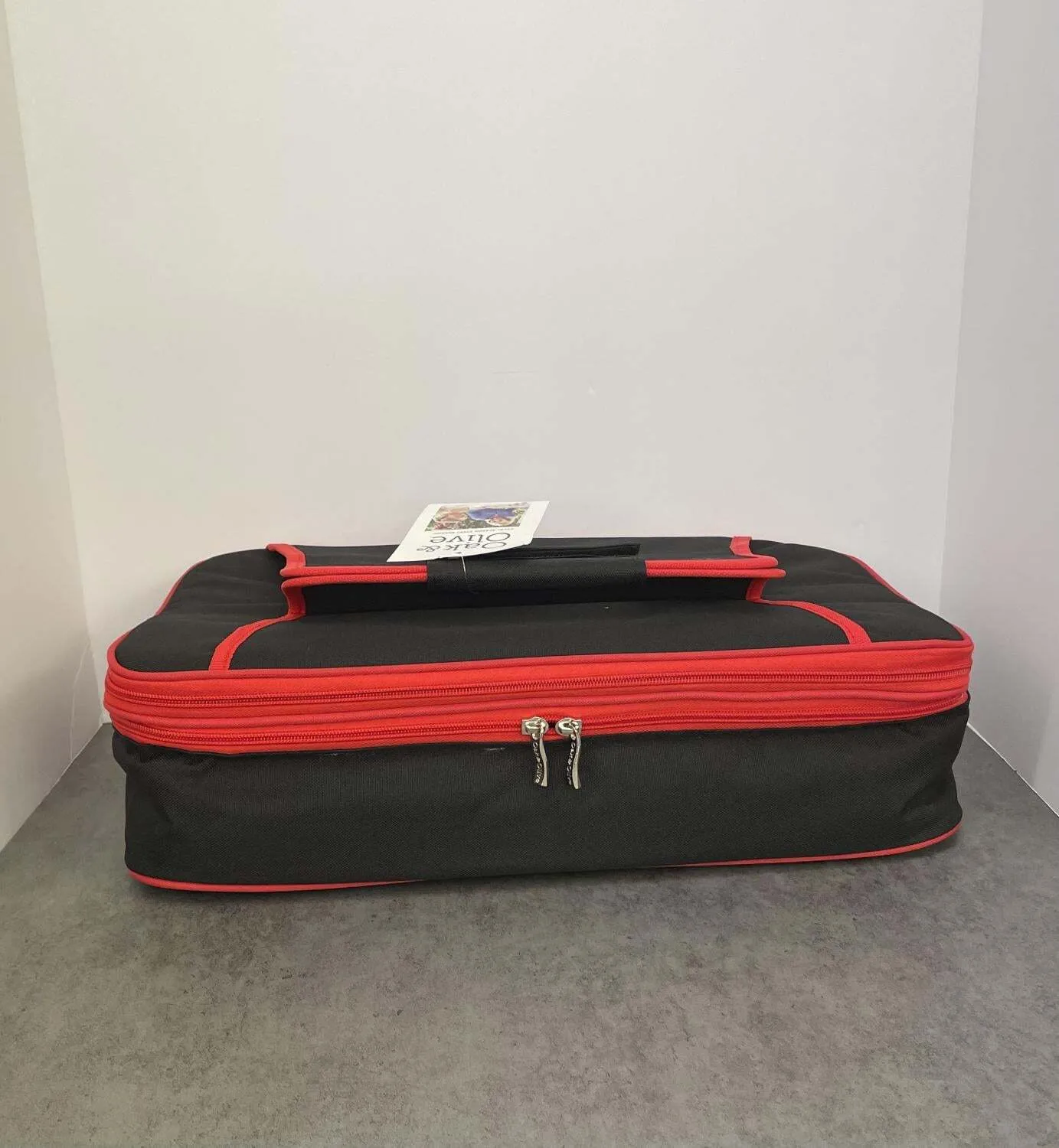Food Carrier Black & Red hot & cold insulated