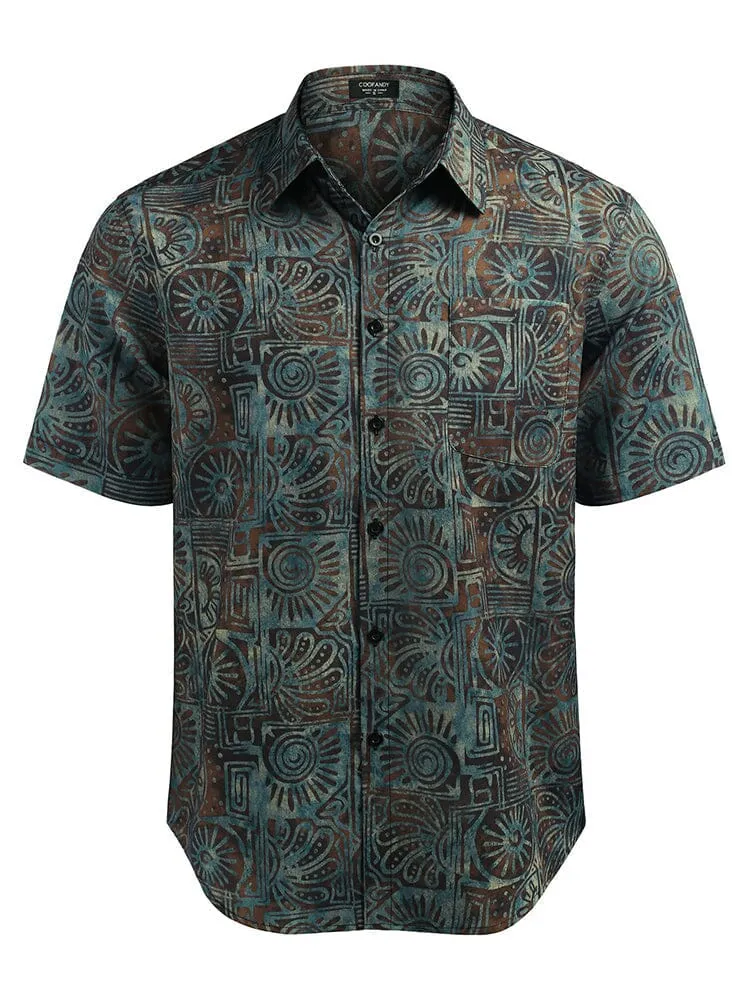 Hawaiian Tropical Button Down Vintage Floral Shirt (US Only)