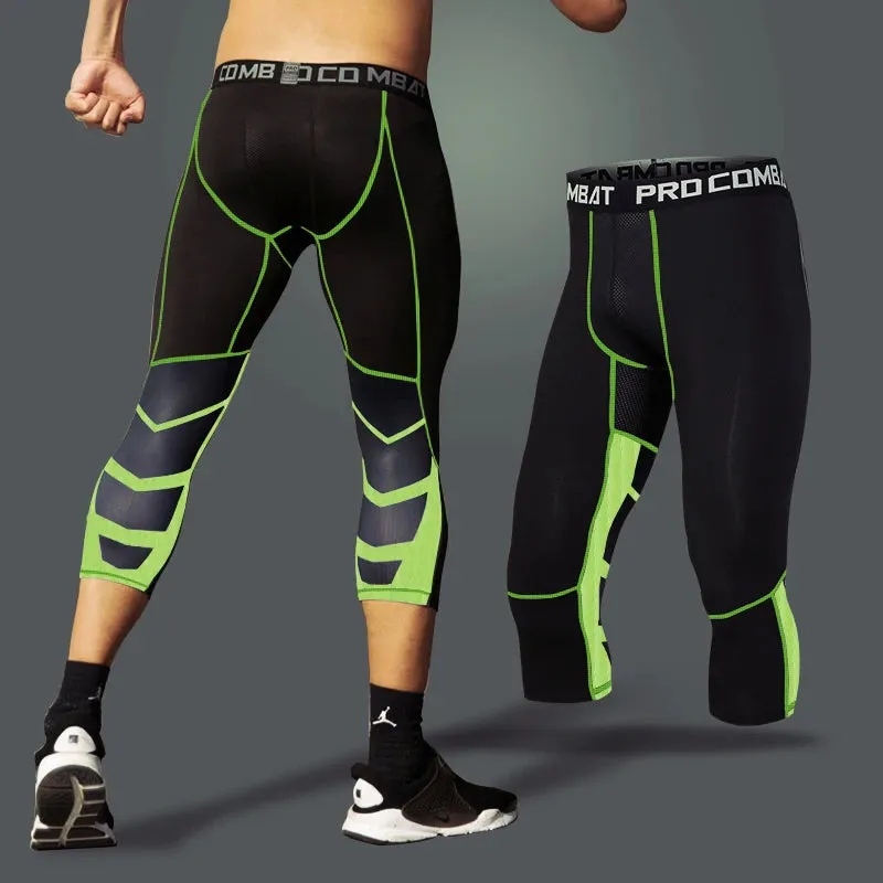 Men's Running Compression Sportswear Set - Gym Leggings & Football Shorts | Outdoor Fitness Tight Pants for Jogging and Basketball