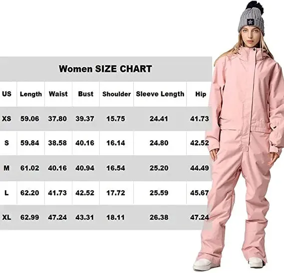 One Piece Couple Snowsuits Onesie Ski Jumpsuits