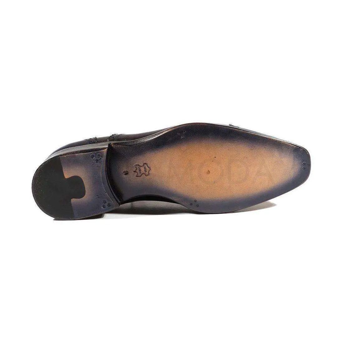 Paul Parkman Handmade Designer Shoes Men's Navy Cap Toe Oxfords (PM2006)