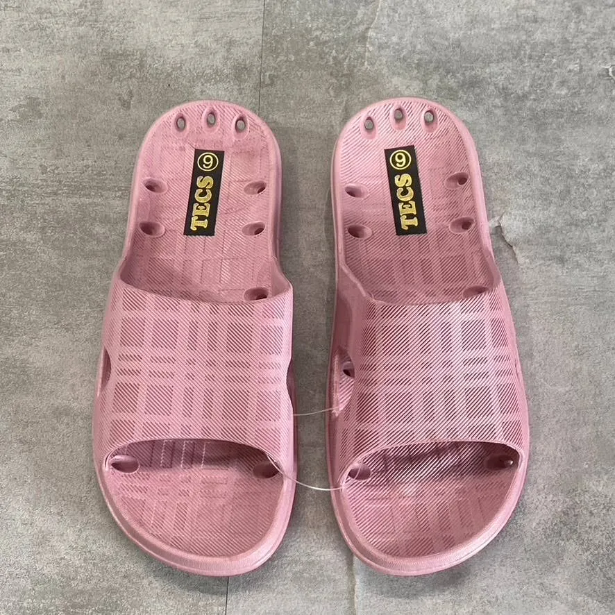 TECS Women's Rose Pink PVC Round-Toe Slide Sandals SZ 7